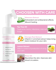 Saturn by GHC Foaming Face Wash With Built-In Face Exfoliating Brush - 120ml
