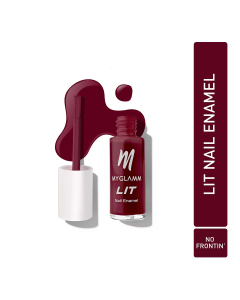 MyGlamm LIT Nail Enamel Bold Glamm 7ml - No Frontin Deep Maroon Shade