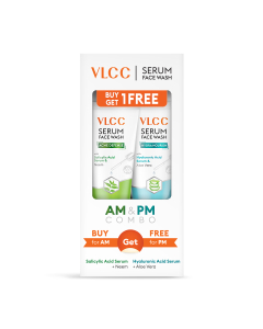 VLCC Salicylic Acid & Neem Serum Facewash for AM & Aloe Vera Serum Facewash for PM - Buy 1 Get 1 Free