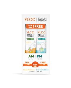 VLCC Salicylic Acid & Turmeric Serum Facewash for AM & Aloe Vera Serum Facewash for PM - Buy 1 Get 1 Free