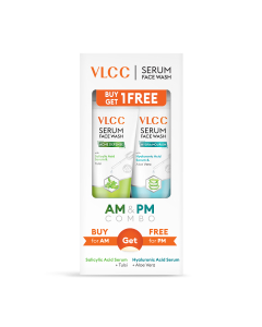 VLCC Salicylic Acid & Tulsi Serum Facewash for AM & Aloe Vera Serum Facewash for PM - Buy 1 Get 1 Free