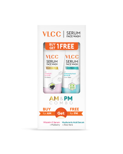 VLCC Vitamin C & Mulberry Serum Facewash for AM & Aloe Vera Serum Facewash for PM - Buy 1 Get 1 Free