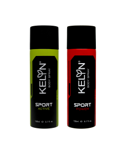 Kelyn Sport Active and Sport Power Body Spray Combo Pack for Men & Women  - 150ml Each